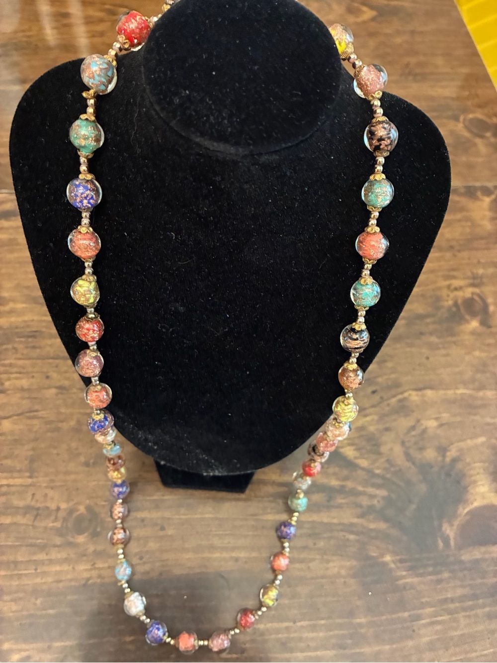 Pre-owned Women’s Vintage Murano Multicolor Beaded Glass Necklace - 28” length